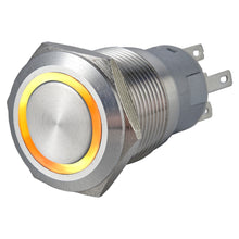Load image into Gallery viewer, 19mm Ring Illuminated Stainless Steel Anti Vandal Switch - Pin Terminal(2.8x0.5mm)