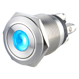Interruptor antivandálico iluminado con terminal de tornillo momentáneo 1NO de microviaje de 19 mm 0,5 A 24 V CC