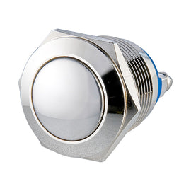 Interruptor antivandálico de latón niquelado 2A 48VDC IP65 de 19 mm