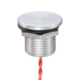 Interruptor piezoeléctrico momentáneo normalmente abierto plano de aluminio anodizado natural de 12 mm 200 mA 24 VAC/DC