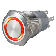 Cargar imagen en el visor de la galería, Interruptor antivandálico de acero inoxidable 1NO1NC iluminado con anillo de 19 mm