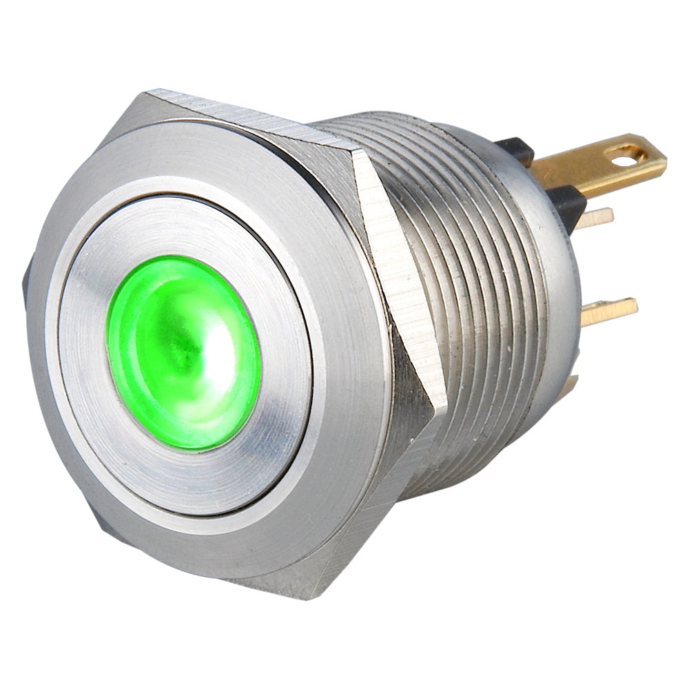 19mm Micro-trip Illuminated Anti Vandal Switch - 1NO Momentary - Pin Terminal(2.8x0.8mm)