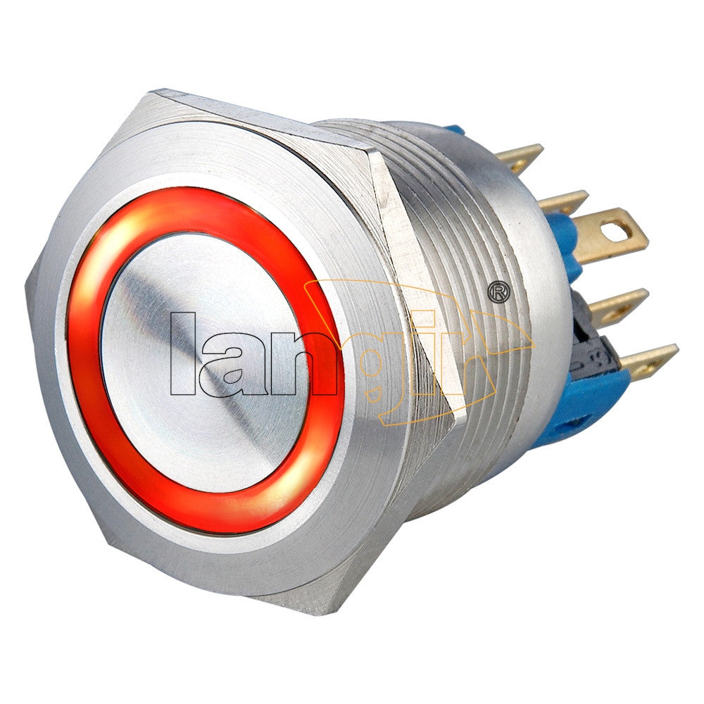 Interruptor antivandálico iluminado con anillo de 22 mm 1NO1NC